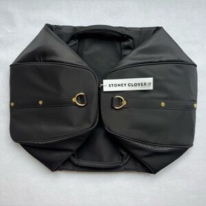 Stoney Clover Lane Noir Black Nylon Duffel Bag with Gold Metal Hardware NWT